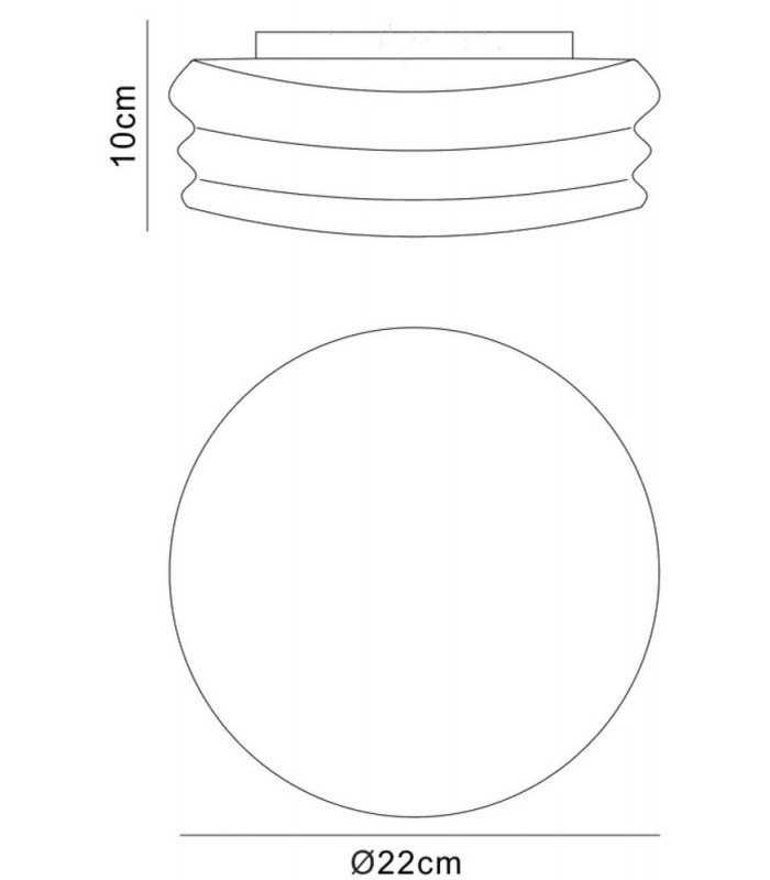 Flush Ceiling, Wall 2 Light GU10 Small, Frosted White Glass - 2