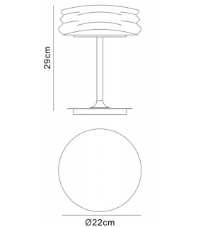 Table Lamp 2 Light GU10 Small, Polished Chrome, Frosted White Glass - 2