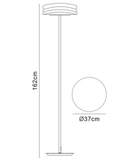 Floor Lamp 2 Light E27, Polished Chrome, Frosted White Glass - 2
