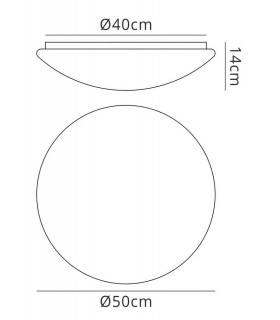 Flush Ceiling, Wall 28W LED Large 3000K, 2800lm, White Acrylic - 2