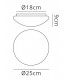 Flush Ceiling, Wall 8W LED Small 3000K, 800lm, White Acrylic - 2