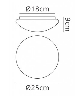 Flush Ceiling, Wall 8W LED Small 3000K, 800lm, White Acrylic - 2