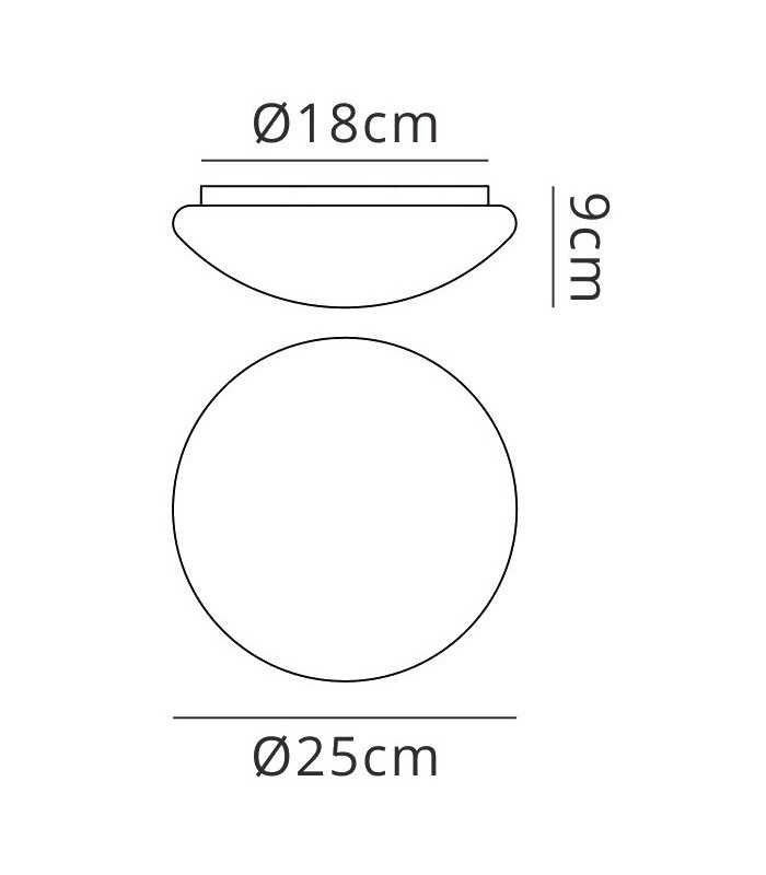 Flush Ceiling, Wall 8W LED Small 3000K, 800lm, White Acrylic - 2
