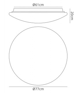 Flush Ceiling 60W LED 3000K, 4200lm, White Acrylic - 2