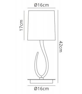 Table Lamp 1 Light E27, Small Ash Grey with Ash Grey Shade - 2