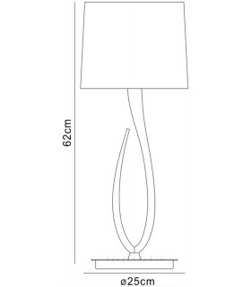 Table Lamp 1 Light E27, Large Ash Grey with Ash Grey Shade - 2