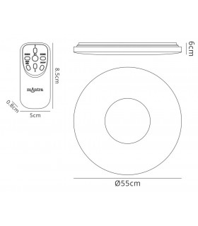 60W Tuneable White 3000K-6500K, 4200lm, Dimmable Flush Fitting with Remote Control - 2
