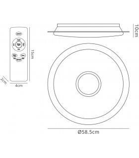 40W Tuneable White 3000K-6000K, 2800lm, Dimmable Flush Fitting with Remote Control - 2