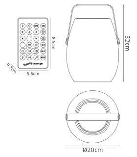 IP44 Portable 3W Speaker, 120lm, 3W LED RGBW Lamp Bluetooth Connection, Remote Control - 2