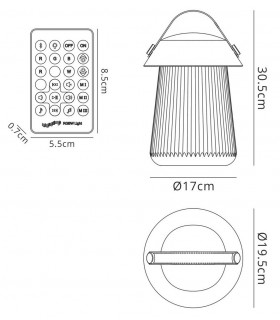 IP44 Portable 3W Speaker, 120lm, 3W LED RGBW Lamp Bluetooth Connection, Remote Control - 2