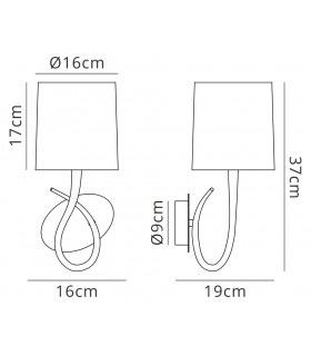 Wall Lamp Switched 1 Light E27, Satin Nickel with White Shade - 2
