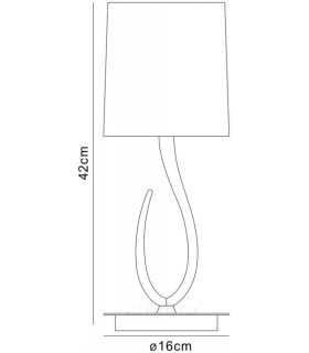 Table Lamp 1 Light E27, Satin Nickel Small with White Shade - 2