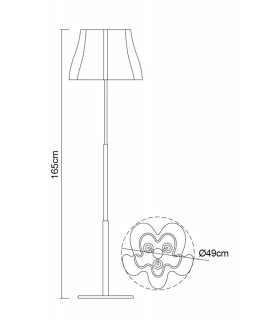 Floor Lamp 3 Light E27, Gloss Black, Polished Chrome - 2