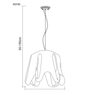 Dome Ceiling Pendant E27, Gloss White, Frosted White Glass, Polished Chrome - 2