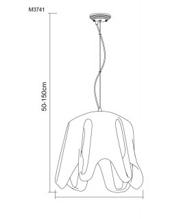 Dome Ceiling Pendant E27, Gloss Black, Frosted White Glass, Polished Chrome - 2