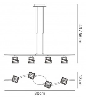 Telescopic 4 Light G9 Line, Satin Nickel - 2