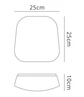 Flush Ceiling, Flush Wall 10W Small LED 3000K, 1200lm, White Acrylic - 2