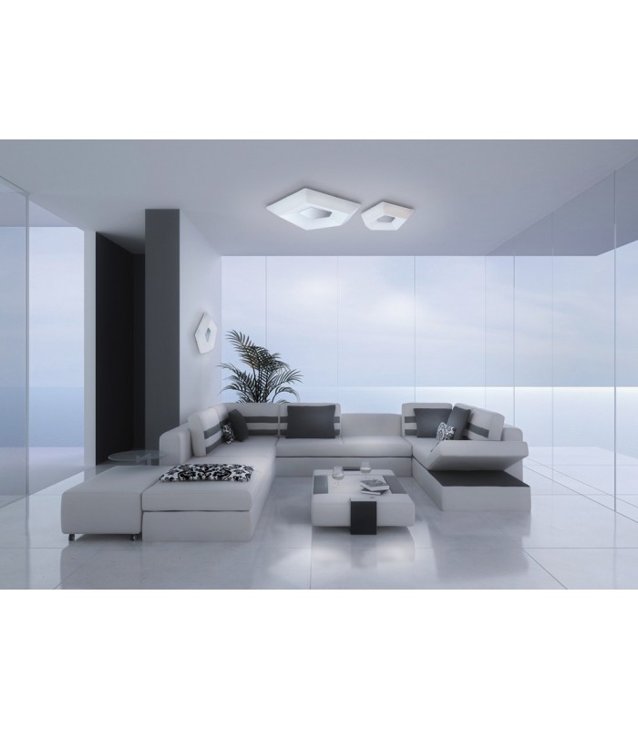 Flush Flush Ceiling 19W LED Small 3000K, 1900lm, Polished Chrome, White Acrylic - 3