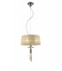 Ceiling Pendant 3+1 Light E27+G9, Polished Chrome with White Shade & Clear Crystal - 3