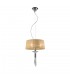 Ceiling Pendant 3+1 Light E27+G9, Polished Chrome with White Shade & Clear Crystal - 4