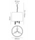 Ceiling Pendant 3+3 Light E14+G9, Polished Chrome with White Shade & Clear Crystal - 2
