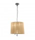 Ceiling Pendant 3+3 Light E14+G9, Polished Chrome with White Shade & Clear Crystal - 3