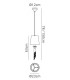 Ceiling Pendant 1+1 Light E27+G9, Polished Chrome with White Shade & Clear Crystal - 2