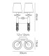 Wall Lamp Switched 2+2 Light E14+G9, Polished Chrome with White Shades & Clear Crystal - 2