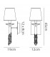 Wall Lamp Switched 1+1 Light E14+G9, Polished Chrome with White Shade & Clear Crystal - 2