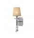 Wall Lamp Switched 1+1 Light E14+G9, Polished Chrome with White Shade & Clear Crystal - 4