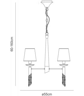 Ceiling Pendant 4+4 Light E14+G9, Antique Brass with Soft Bronze Shades & Clear Crystal - 2