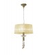 Ceiling Pendant 3+1 Light E27+G9, Antique Brass with Soft Bronze Shade & Clear Crystal - 3