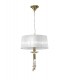 Ceiling Pendant 3+1 Light E27+G9, Antique Brass with Soft Bronze Shade & Clear Crystal - 4