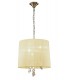 Ceiling Pendant 3+3 Light E14+G9, Antique Brass with Soft Bronze Shade & Clear Crystal - 3