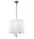 Ceiling Pendant 3+3 Light E14+G9, Antique Brass with Soft Bronze Shade & Clear Crystal - 4
