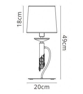 Table Lamp 1+1 Light E14+G9, Antique Brass with Soft Bronze Shade & Clear Crystal - 2