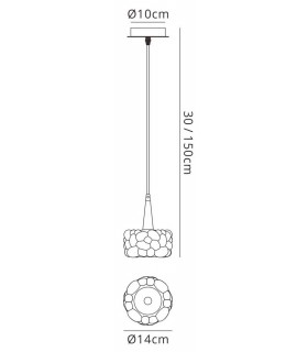 Ceiling Pendant 1 Light G9 Small, Polished Chrome - 2