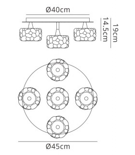 Flush Cluster Ceiling 5 Light G9, Polished Chrome - 2