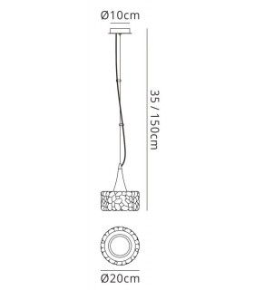 Ceiling Pendant 1 Light E27 Large, Polished Chrome - 2
