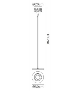 Floor Lamp 1 Light E27, Polished Chrome - 2