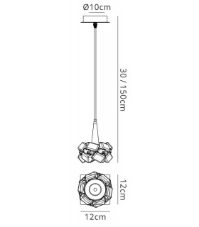Ceiling Pendant 1 Light G9 Small, Polished Chrome - 2