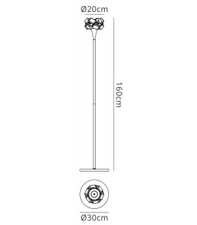 Floor Lamp 1 Light E27, Polished Chrome - 2