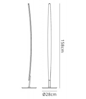 Floor Lamp 20W LED 3000K, 1800lm, Satin Aluminium, Frosted Acrylic - 2