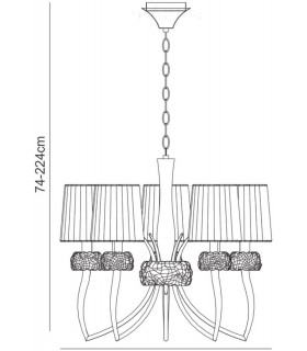 Ceiling Pendant 5 Light E14, Polished Chrome with White Shades - 2