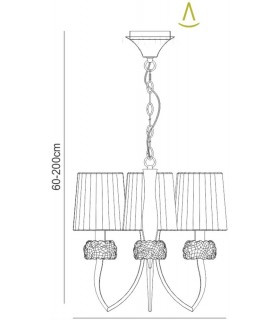 Ceiling Pendant 3 Light E14, Polished Chrome with White Shades - 2