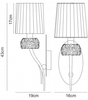 Wall Lamp Switched 1 Light E14, Antique Brass with Cream Shade - 2