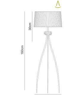 Floor Lamp 3 Light E27, Antique Brass with Cream Shade - 2