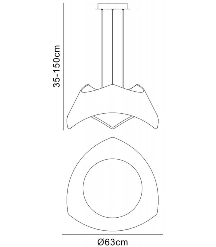 Ceiling Pendant 5W+19W LED 3000K, 2520lm, Cement Effect, Polished Chrome - 2
