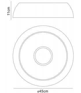 Flush Ceiling Small, 3 Light E27 Max 20w, Cylindrical 45cm, Matt White, Silver, White Acrylic - 2