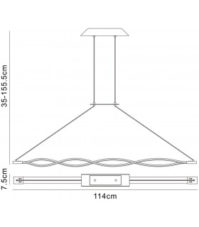 Ceiling Pendant 36W LED 3000K, 2520lm, Silver, Frosted Acrylic, Polished Chrome - 2